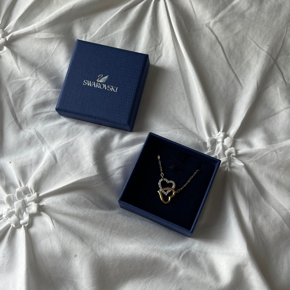 Swarovski Gold and Silver Heart Necklace - Picture 2 of 3